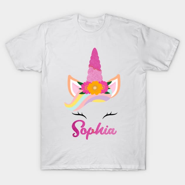 Name sophia unicorn lover T-Shirt by Gaming champion